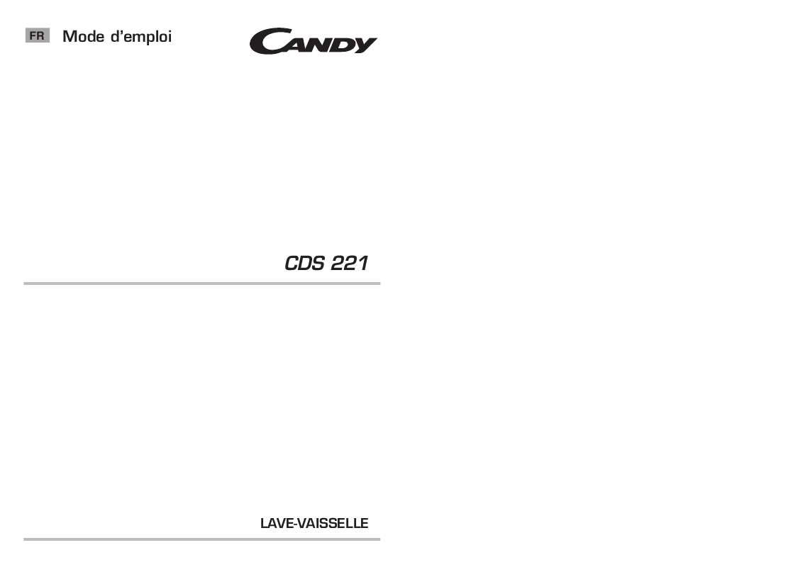 Guide utilisation CANDY CDS 221 de la marque CANDY
