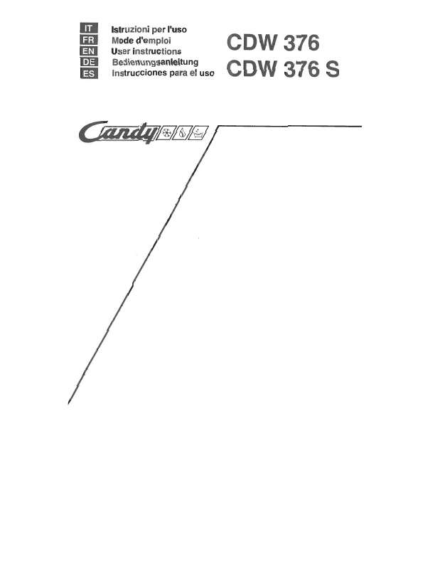 Guide utilisation CANDY CDW 376 de la marque CANDY