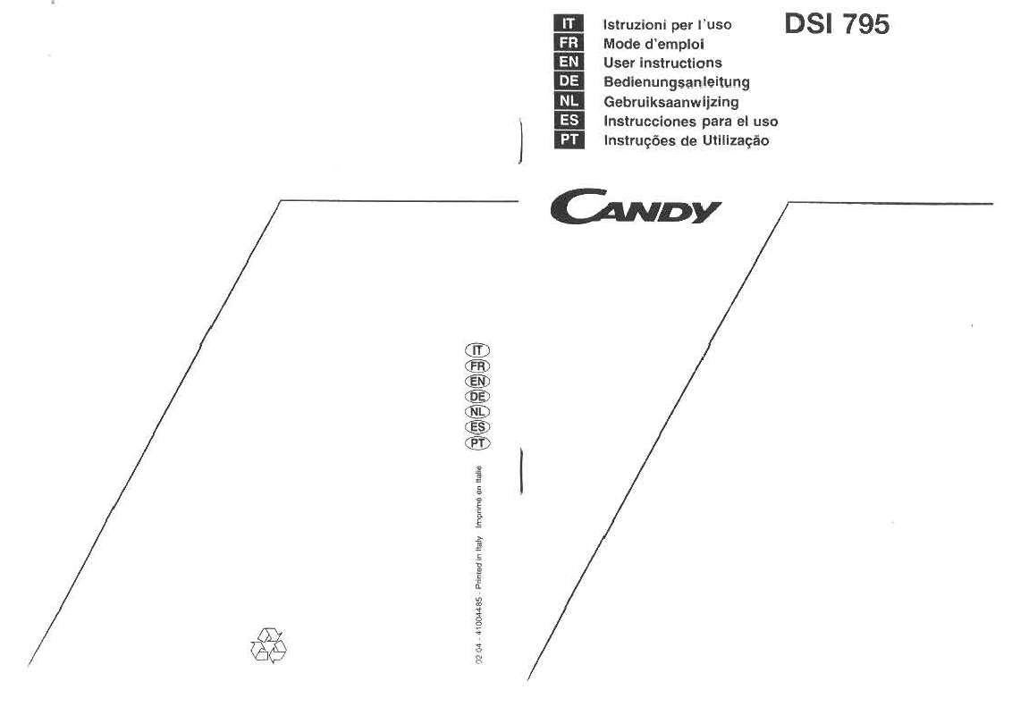 Guide utilisation CANDY DSI 795 XF de la marque CANDY