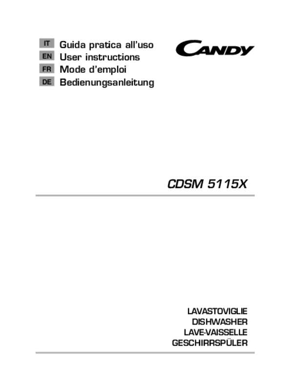 Guide utilisation CANDY CDSM 5115 X de la marque CANDY