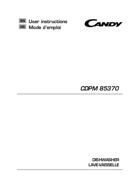 Guide utilisation CANDY CDPM 85370 de la marque CANDY