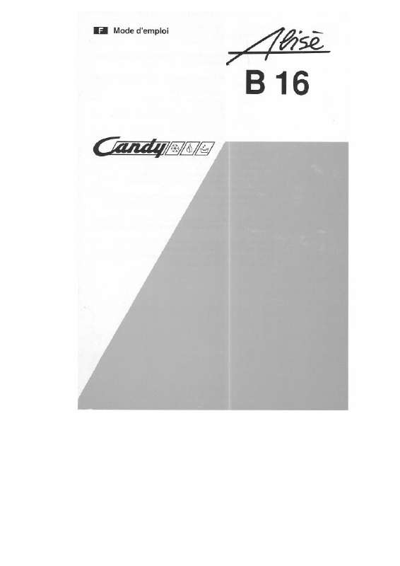 Guide utilisation CANDY ALISE B 16 de la marque CANDY