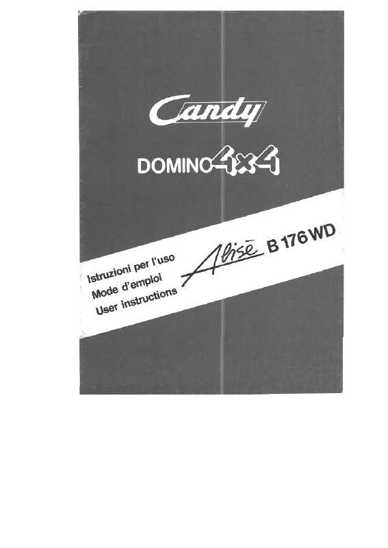 Guide utilisation CANDY ALISE B 176 WD de la marque CANDY