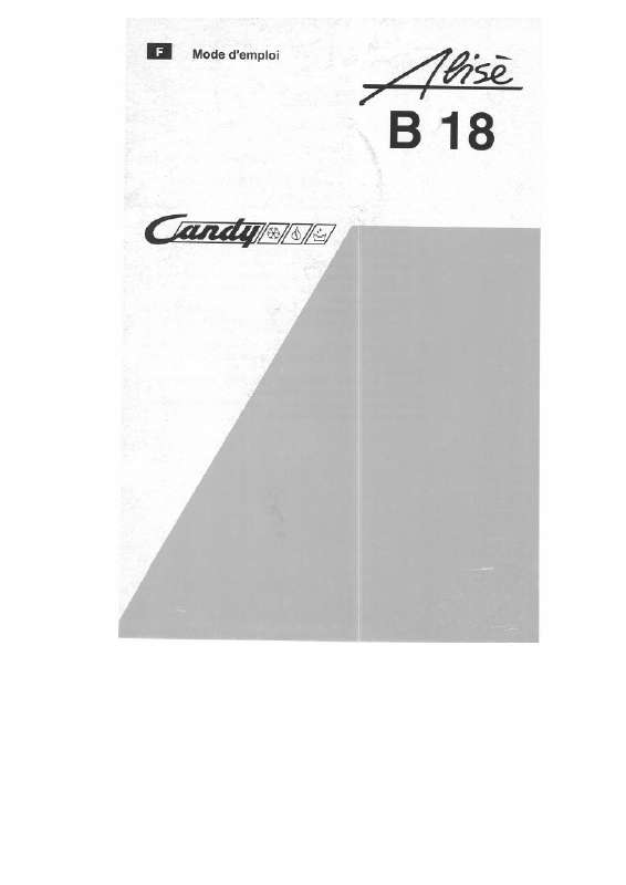 Guide utilisation CANDY ALISE B 18 de la marque CANDY