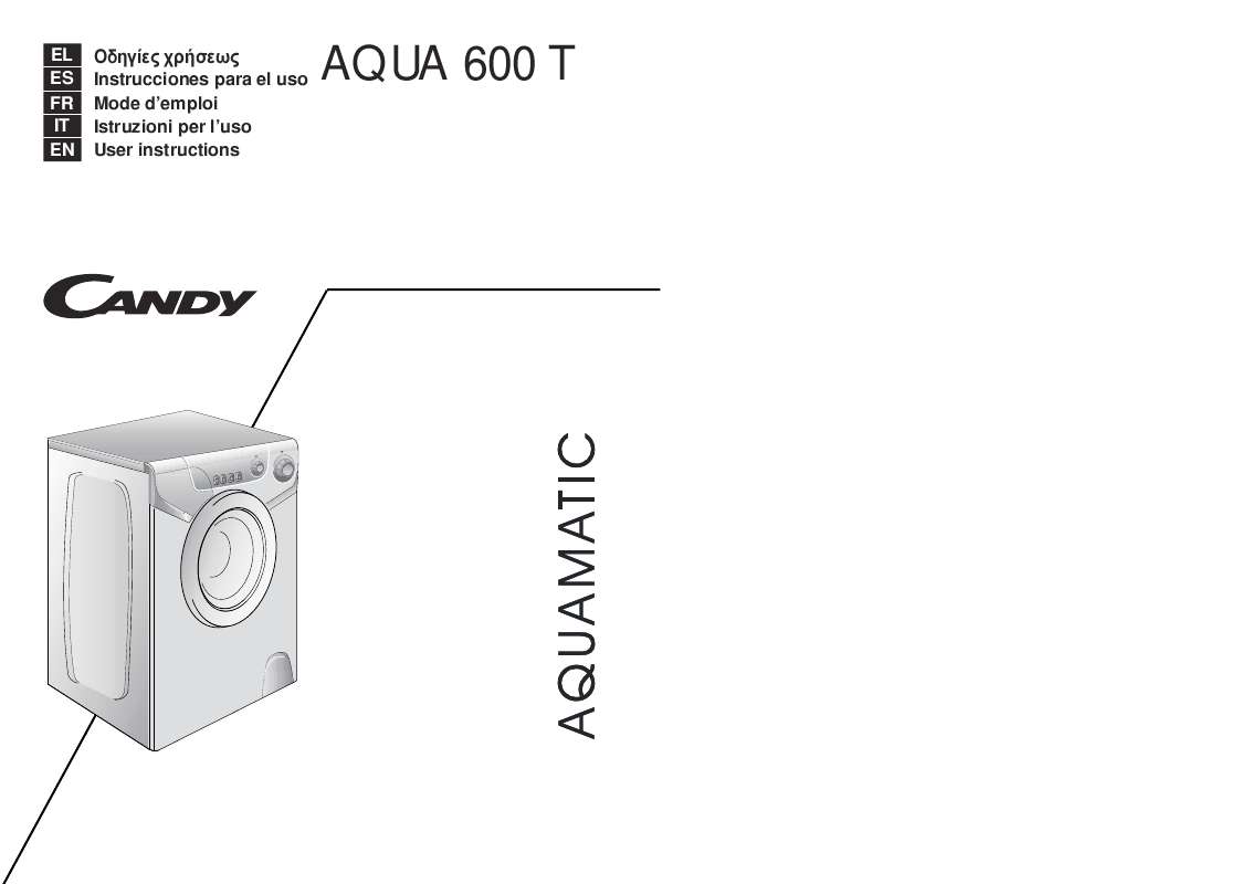 Guide utilisation CANDY AQUA 600 T de la marque CANDY