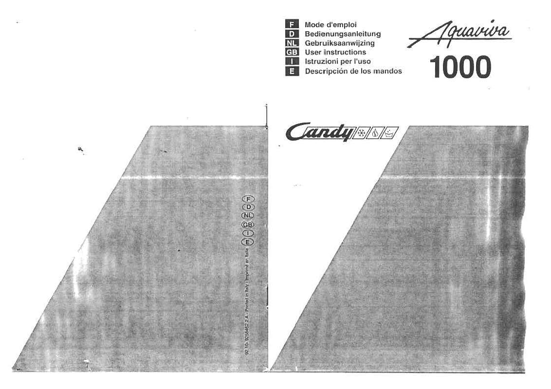Guide utilisation CANDY AQUAVIVA 1000 de la marque CANDY