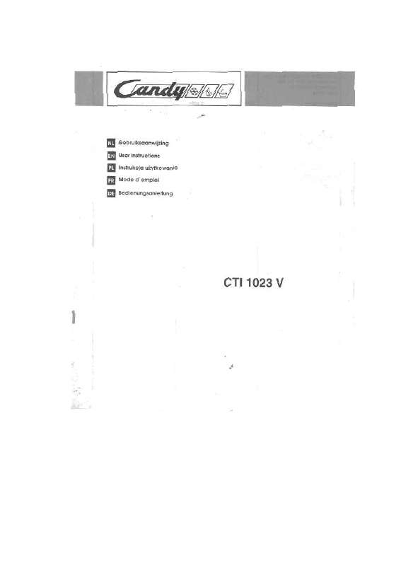 Guide utilisation CANDY CTI 1023 V de la marque CANDY