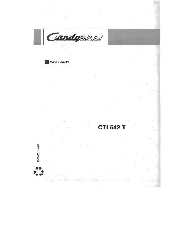 Guide utilisation CANDY CTI 542 de la marque CANDY