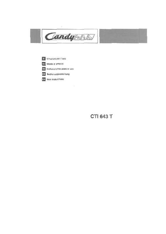 Guide utilisation CANDY CTI 643 T de la marque CANDY