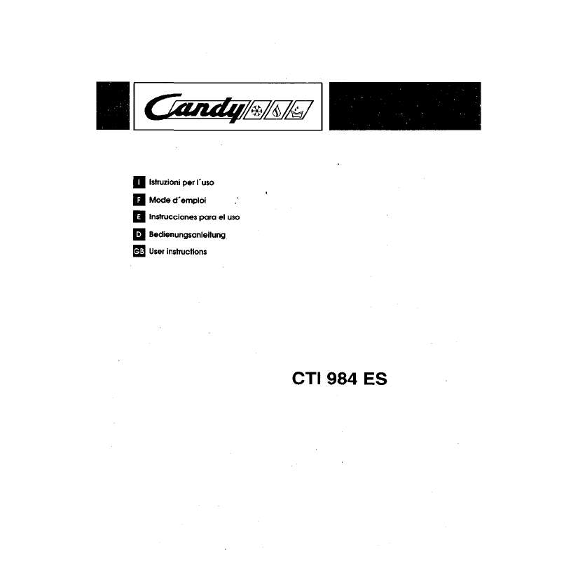Guide utilisation CANDY CTI 984 ES de la marque CANDY
