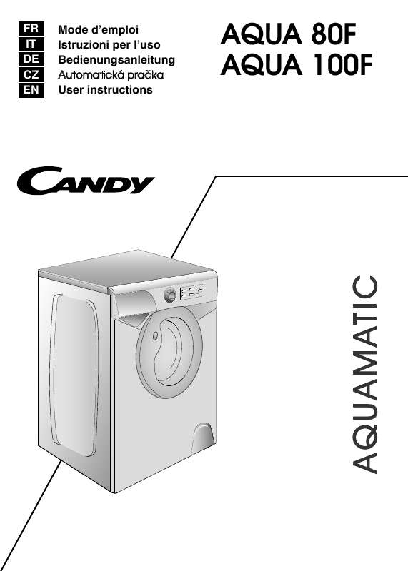 Guide utilisation CANDY AQUA 100F/3 de la marque CANDY