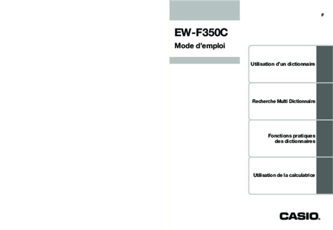 Guide utilisation CASIO EW F350C  de la marque CASIO