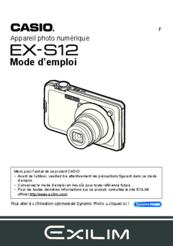Guide utilisation CASIO EXILIM 12.1  de la marque CASIO