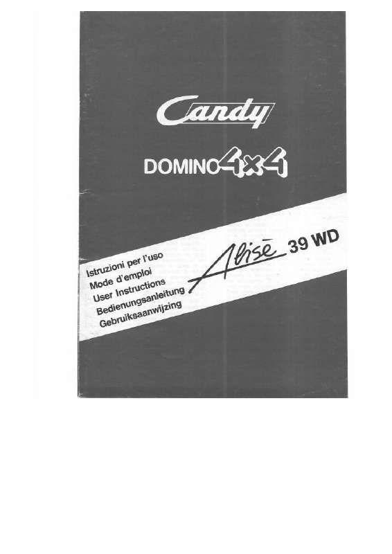 Guide utilisation CANDY ALISE 39 WD  de la marque CANDY
