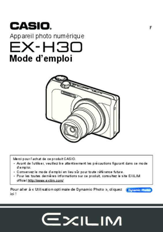 Guide utilisation CASIO EXILIM EX-H30  de la marque CASIO