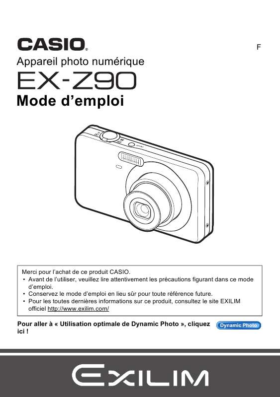 Guide utilisation CASIO EXILIM EX-Z90  de la marque CASIO