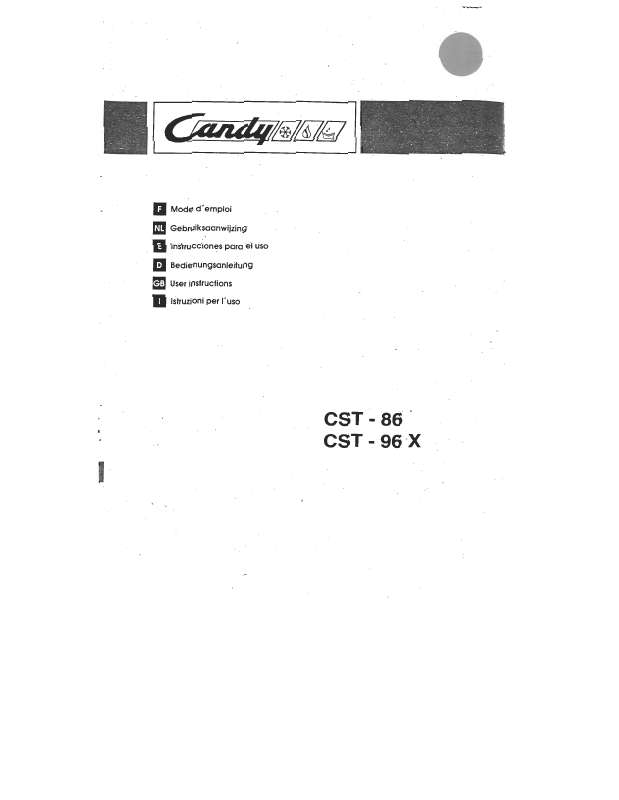 Guide utilisation CANDY CST 86 de la marque CANDY