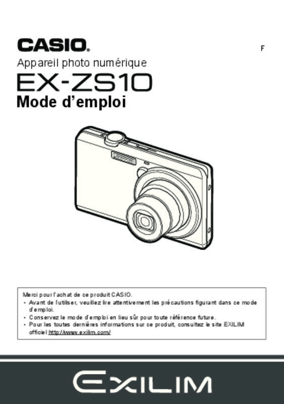 Guide utilisation CASIO EXILIM EX-ZS10  de la marque CASIO