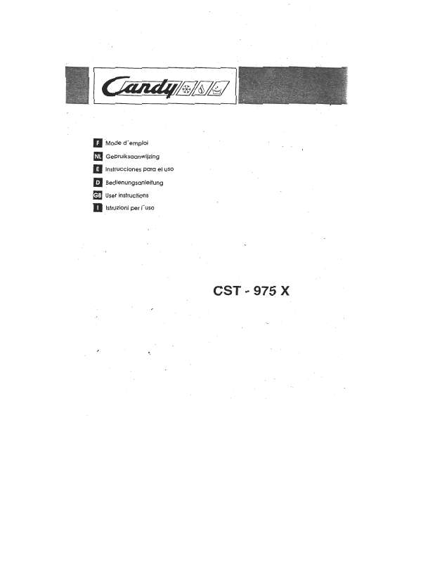 Guide utilisation CANDY CST 975 de la marque CANDY