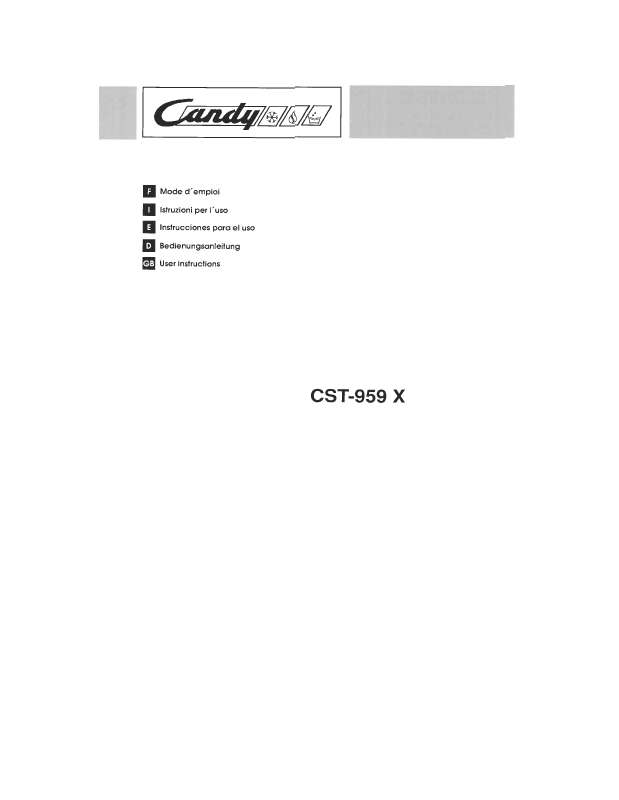 Guide utilisation CANDY CST-959 X de la marque CANDY
