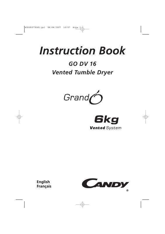 Guide utilisation CANDY GO DV 16 de la marque CANDY