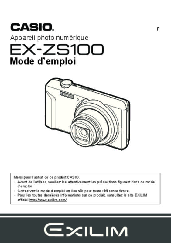 Guide utilisation CASIO EXILIM EX-ZS100  de la marque CASIO