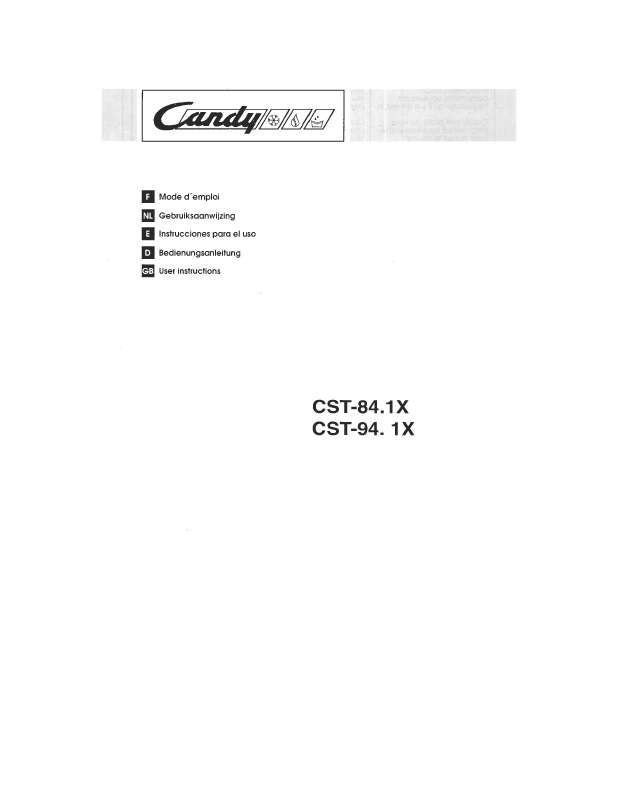 Guide utilisation CANDY CST 84 de la marque CANDY