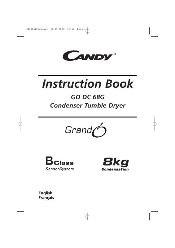 Guide utilisation CANDY GO DC 68 G de la marque CANDY