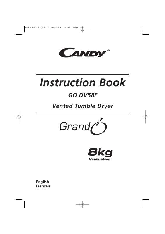 Guide utilisation CANDY GO DV 58 F de la marque CANDY
