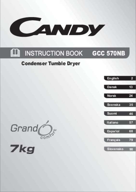 Guide utilisation CANDY GCC 570NB de la marque CANDY