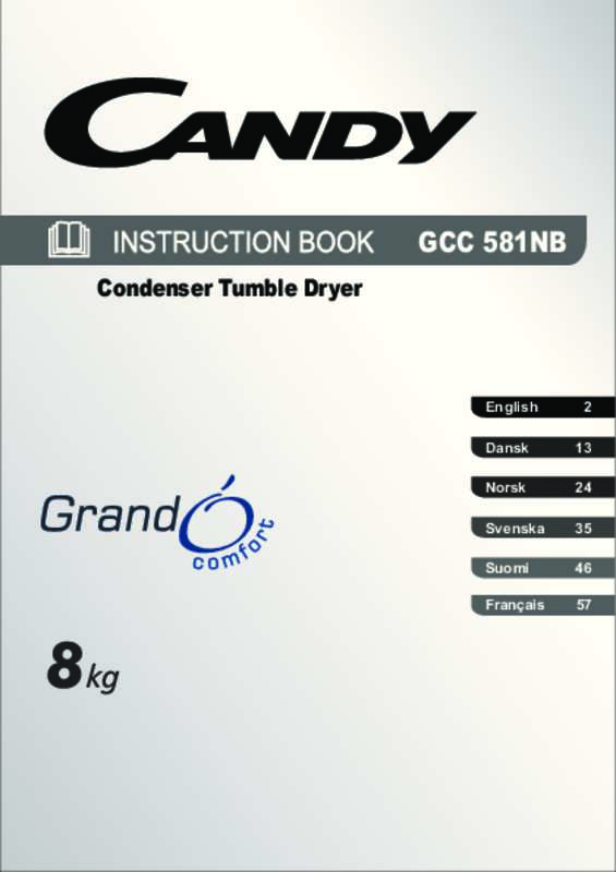 Guide utilisation CANDY GCC 581 NB-S de la marque CANDY