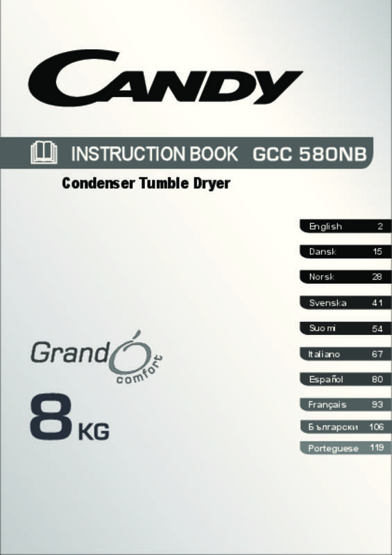 Guide utilisation CANDY GCC 580NB-S de la marque CANDY