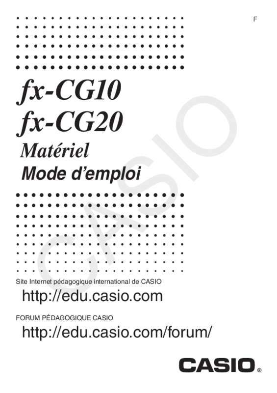Guide utilisation CASIO GRAPH COLOR CG20  de la marque CASIO