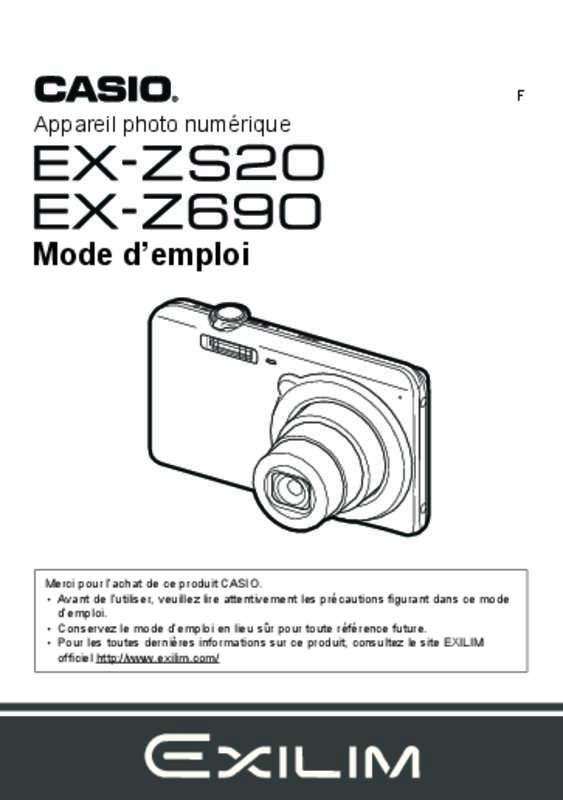 Guide utilisation CASIO ZS100  de la marque CASIO