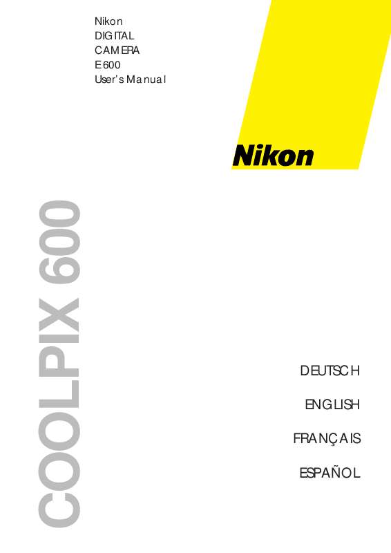 Guide utilisation NIKON COOLPIX 600  de la marque NIKON