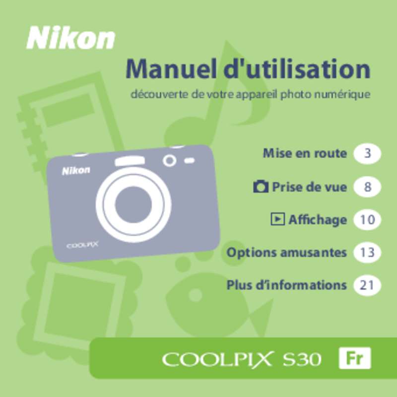 Guide utilisation NIKON COOLPIX S30  de la marque NIKON