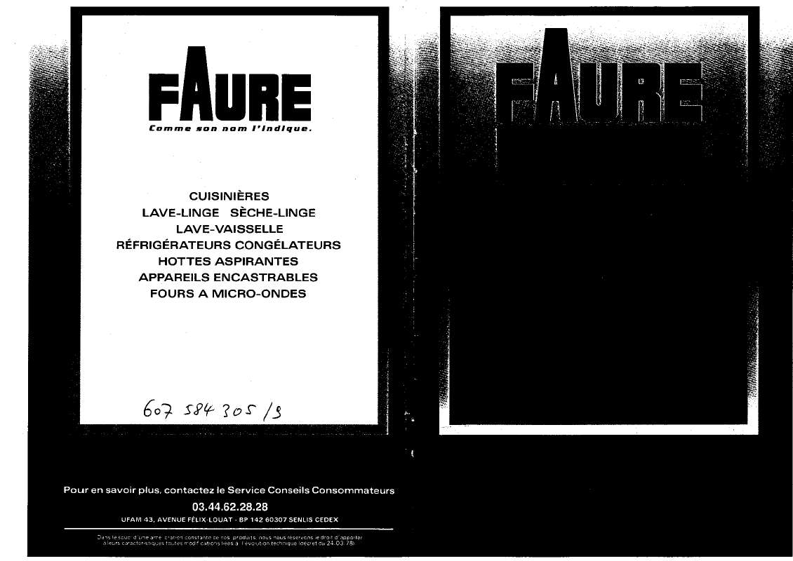 Guide utilisation FAURE CFC500R de la marque FAURE
