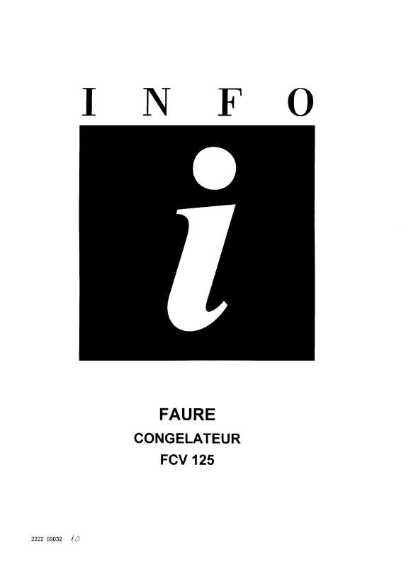 Guide utilisation FAURE FCV125M-1 de la marque FAURE