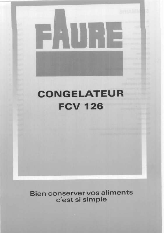 Guide utilisation FAURE FCV126W de la marque FAURE