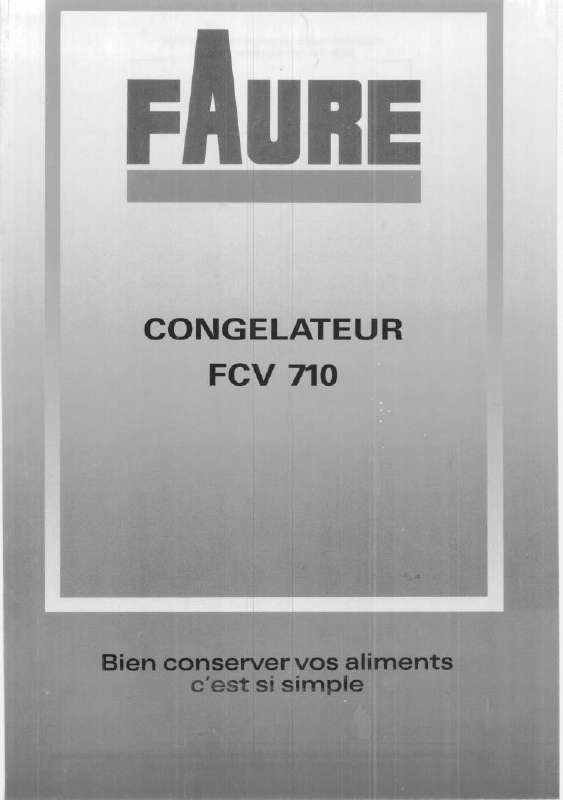 Guide utilisation FAURE FCV710M de la marque FAURE