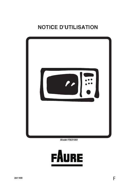 Guide utilisation FAURE FM21M0 de la marque FAURE
