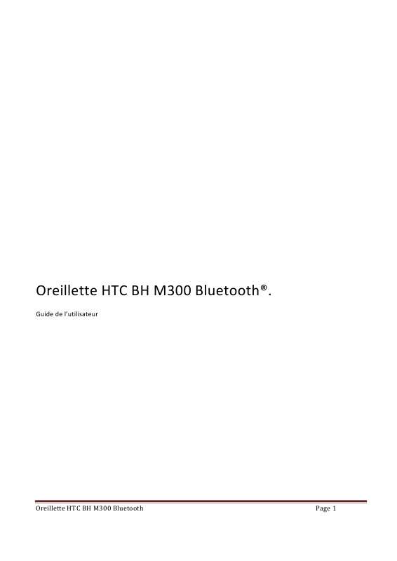 Guide utilisation HTC BH M300  de la marque HTC