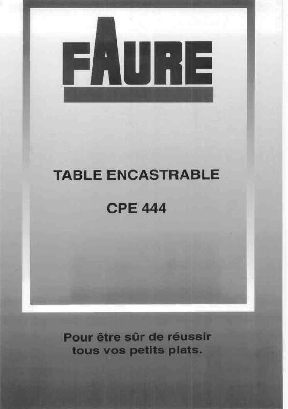 Guide utilisation FAURE CPE444T de la marque FAURE