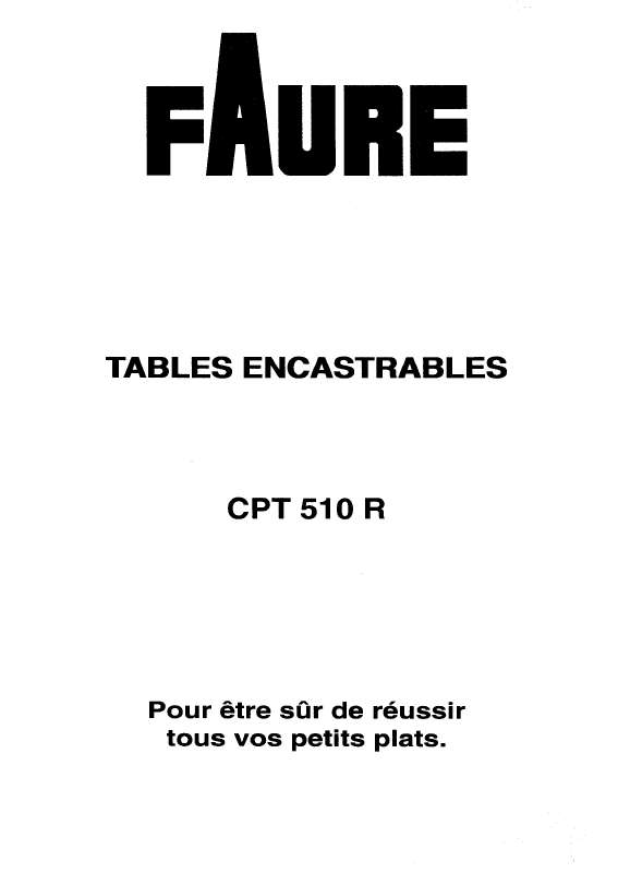 Guide utilisation FAURE CPT510R de la marque FAURE