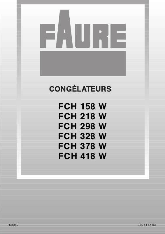 Guide utilisation FAURE FCH158W de la marque FAURE