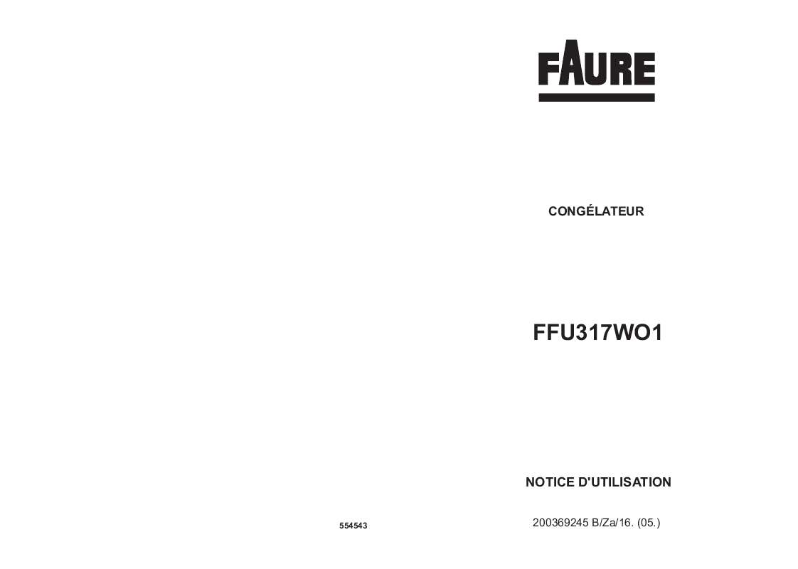 Guide utilisation FAURE FFU317WO1 de la marque FAURE