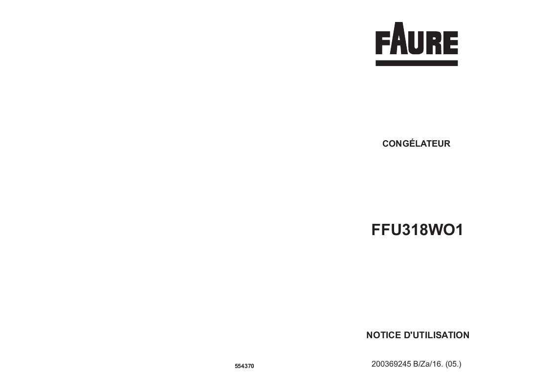 Guide utilisation FAURE FFU318WO1 de la marque FAURE