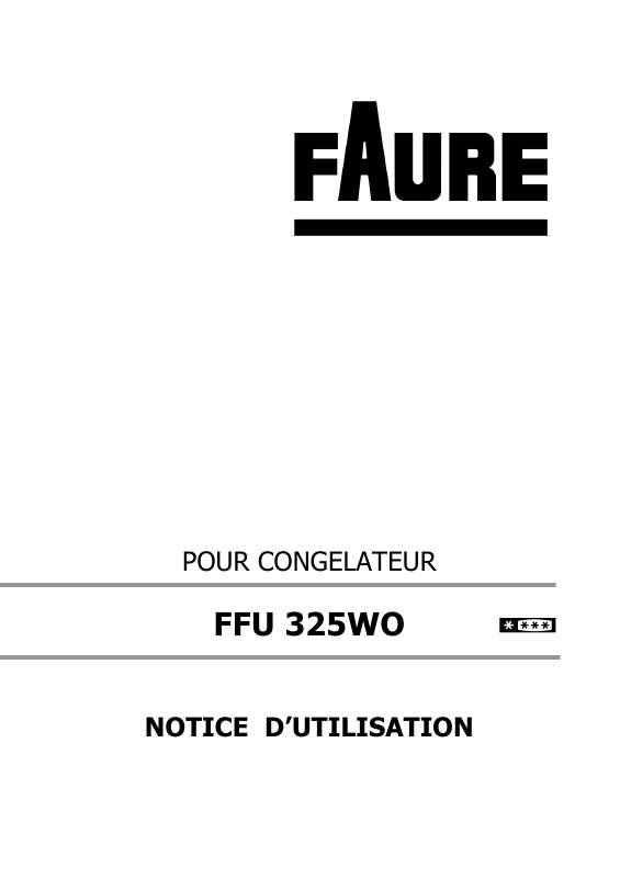 Guide utilisation FAURE FFU325WO de la marque FAURE