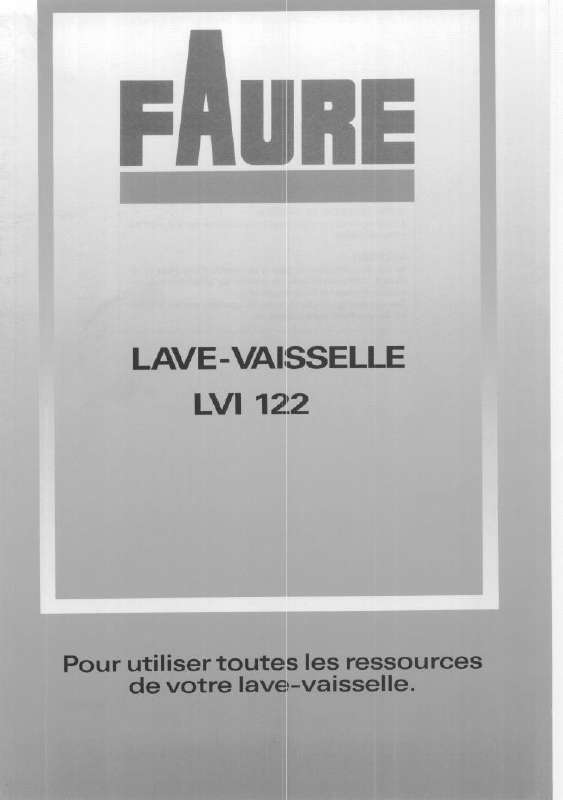 Guide utilisation FAURE LVI122C de la marque FAURE