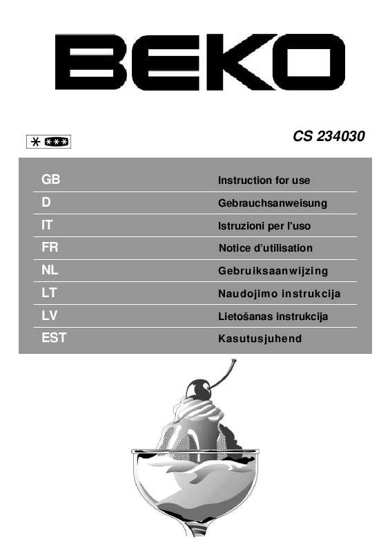 Guide utilisation  BEKO CS 234030  de la marque BEKO